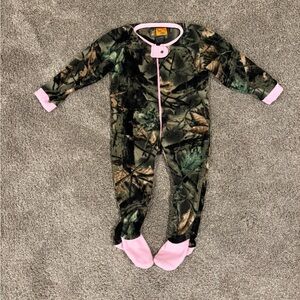 Kids Camo and Pink Footed Onesie